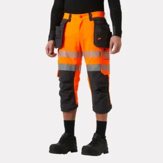 ICU BRZ Hi Vis Construction Pirate Trousers Class 1 deliver breathability, high visibility, and comfort